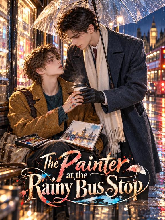 The Painter at the Rainy Bus Stop